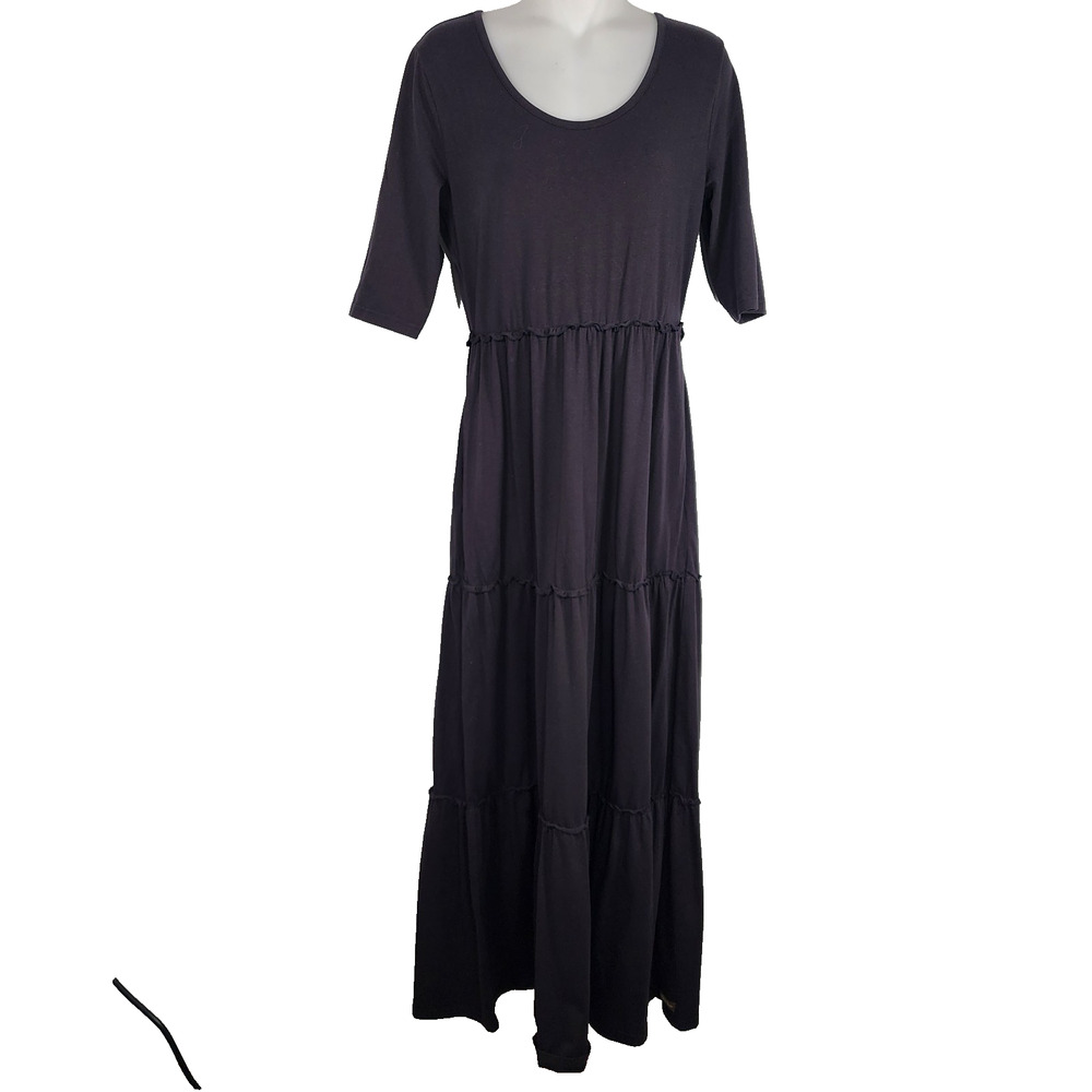 Matilda Jane Moments With You Own The Night Tiered Maxi Dress M Black Minimalist